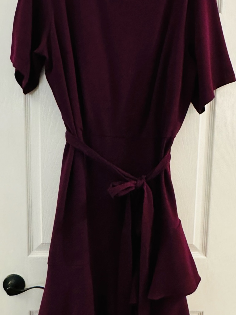 Lane Bryant Burgundy Tie-Waist Midi Dress